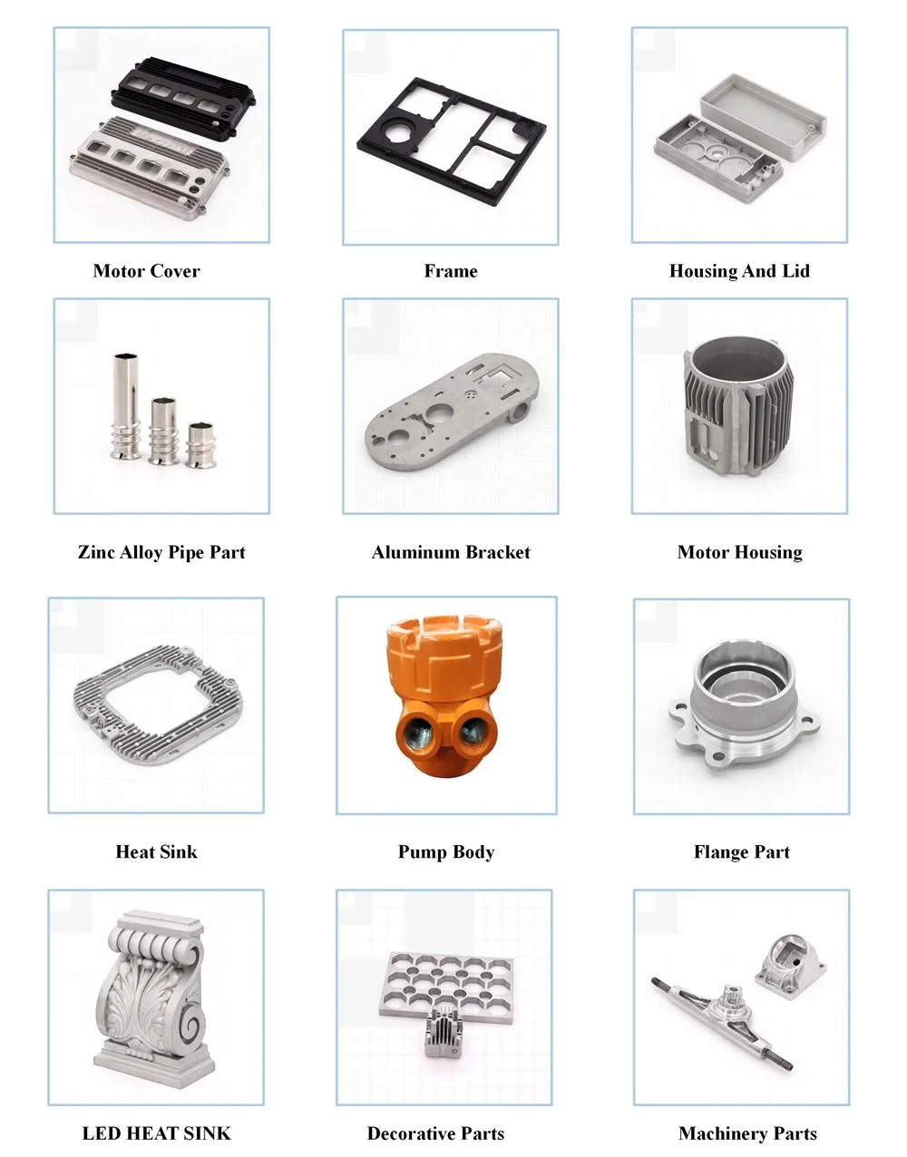 China Aluminum Die Casting Scooter Spare Parts as Per Drawings